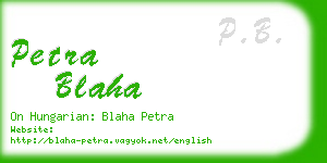 petra blaha business card